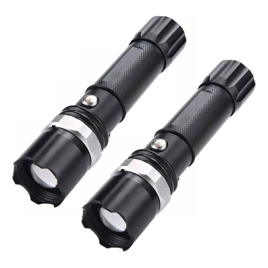 Pack X2 Linterna Led Camping Linterna Tactica 18000 Lumens Linterna Gris Oscuro Luz Blanco