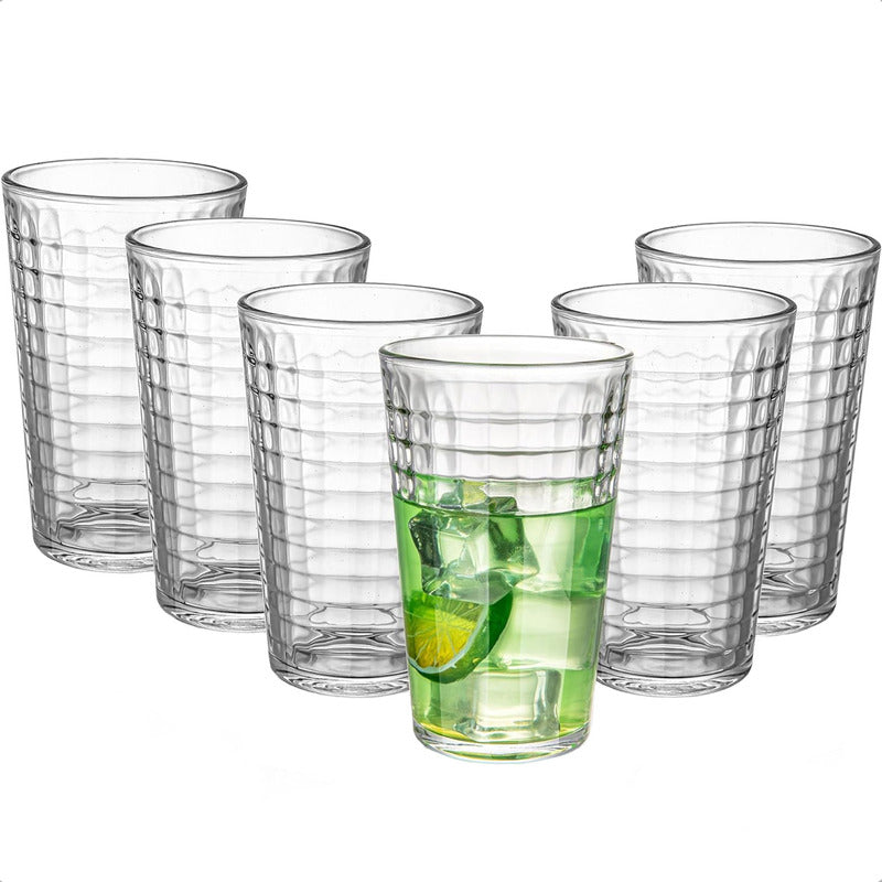 Set 6 Vasos De Vidrio Vasos Vidrio Jugo Juego De Vasos 350ml