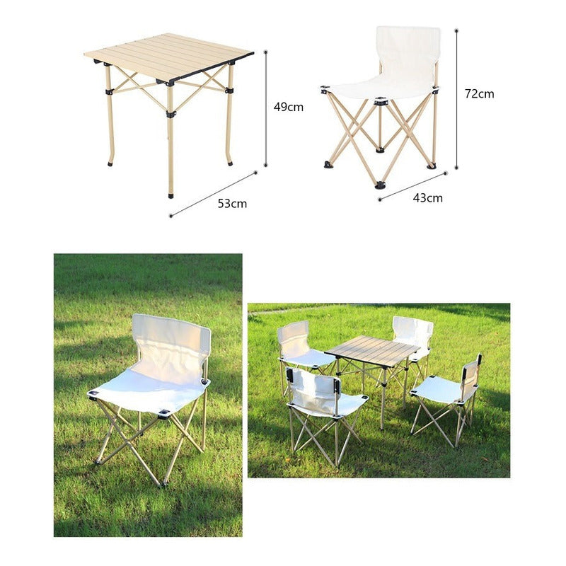 Juego Mesa Y Sillas Camping Plegable Portatil Mesa De Viaje