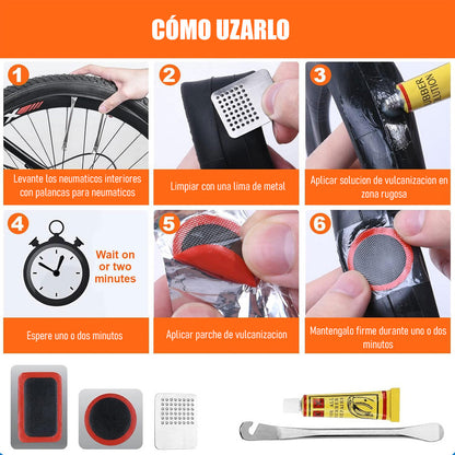 Kit Reparacion Pinchazo Llanta Bicicletas Parches Bicicletas