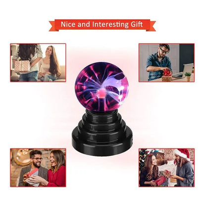 Mini Lampara Plasma Energía Táctil Bola Rayos Escritorio Usb