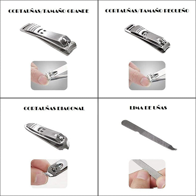 Set Manicure Permanente 10 Pieza Corta Cuticulas Profesional