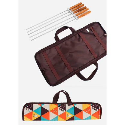 Set 5 Brochetas Para Asado Anticucho Pinchos Acero Inoxidabl