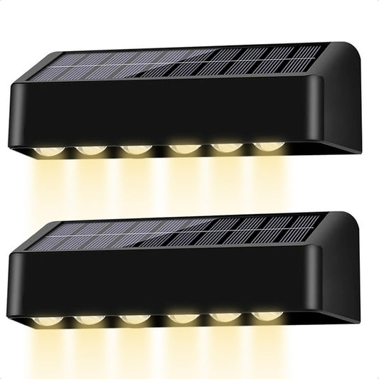 Pack X2 Aplique Solar Exterior Lampara Exterior Pared Solar