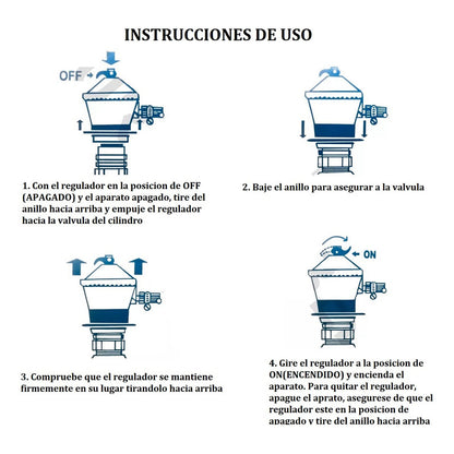 Kit Regulador Válvula Certificado+manguera Gas+abrazadera