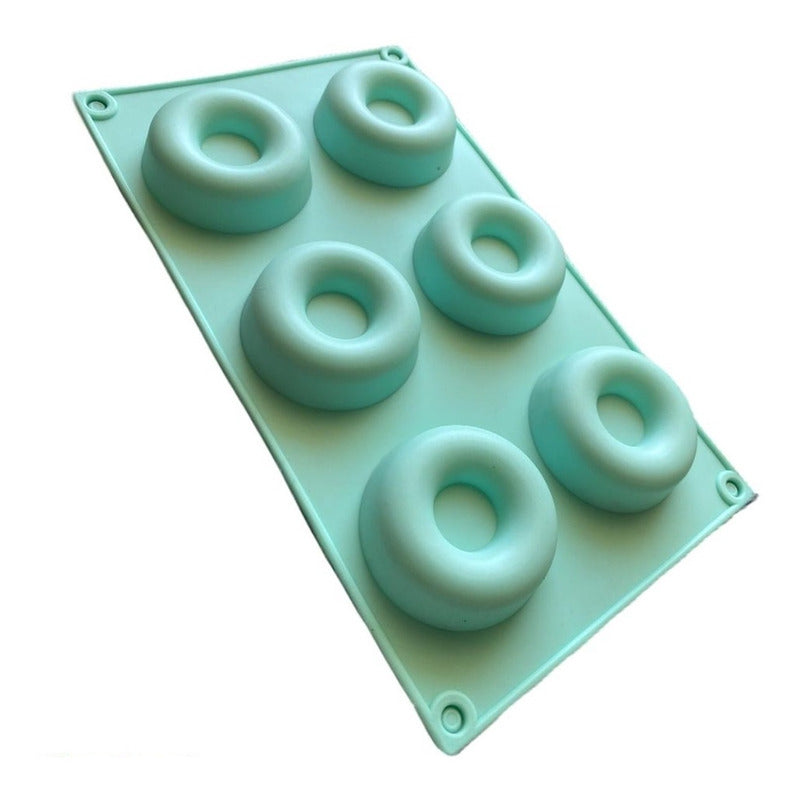 Molde Silicona 6 Rosquillas Moldes Reposteria Donas Donuts