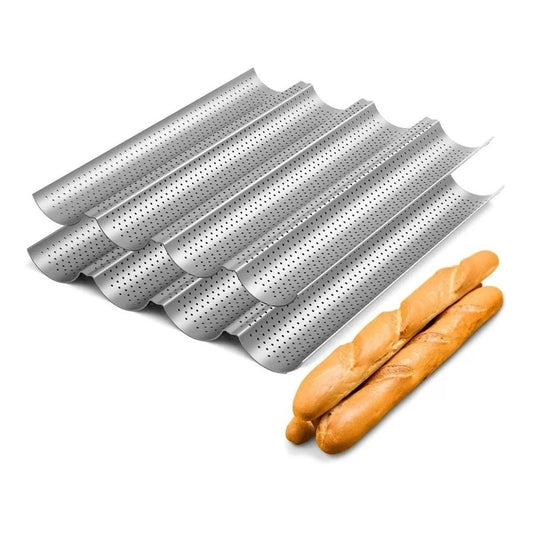 Pack X2 Molde Perforado Antiadherente Para Pan Francés Pan