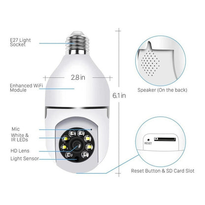 Camara Ampolleta Wifi Camara Seguridad Celular Exterior 360