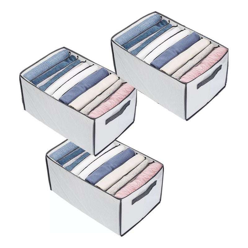Pack X3 Organizador De Ropa 9 Divisores Ropa Interior