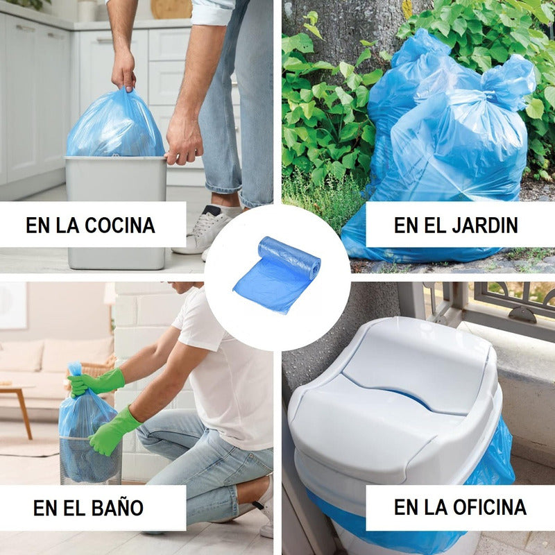 Bolsas De Basura 50x60cm Bolsas Plásticas Azules 50 Unidades