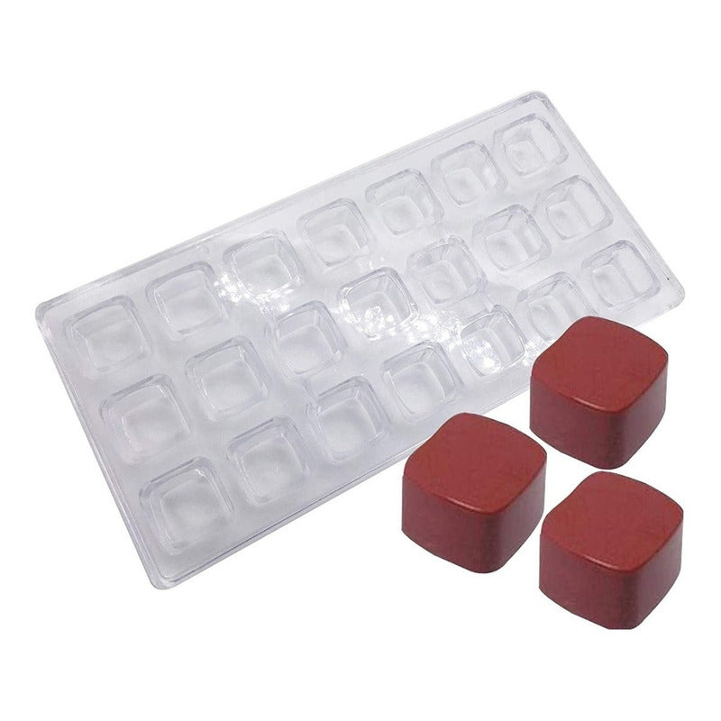 Molde Chocolate Policarbonato Moldes Para Bombones Cuadrado