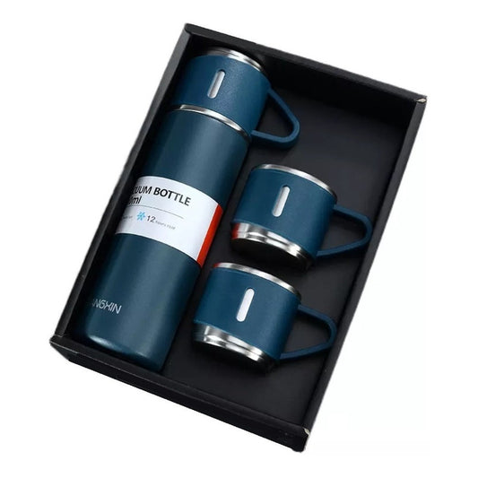 Set Termos Para Agua Caliente Termo Cafe + 3 Tazas 500 Ml