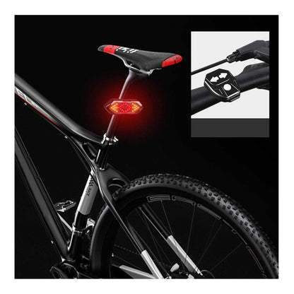 Luz Potente Trasera Para Bici Luz Señalización Bike Inhalamb Negro