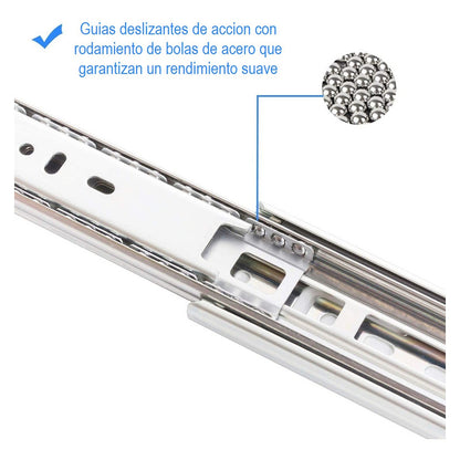 Corredera Telescópica Riel Para Cajones Corredera Riel 45cm