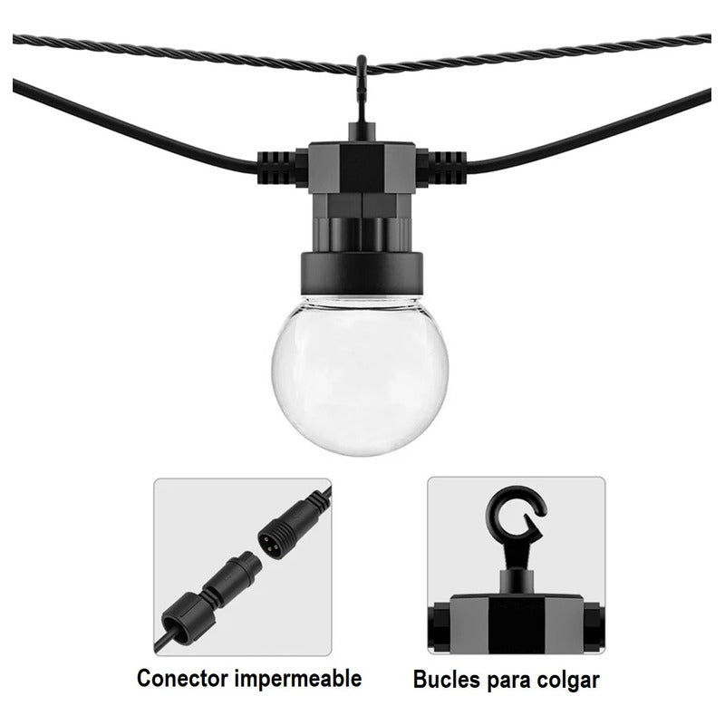 Guirnalda Luces Vintage Solares Cascada Luces Solar 7.5m