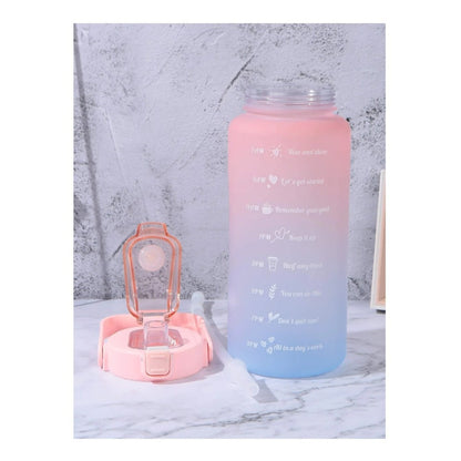 Botella De Agua Portátil Sport 2 Litros Botella Con Horarios