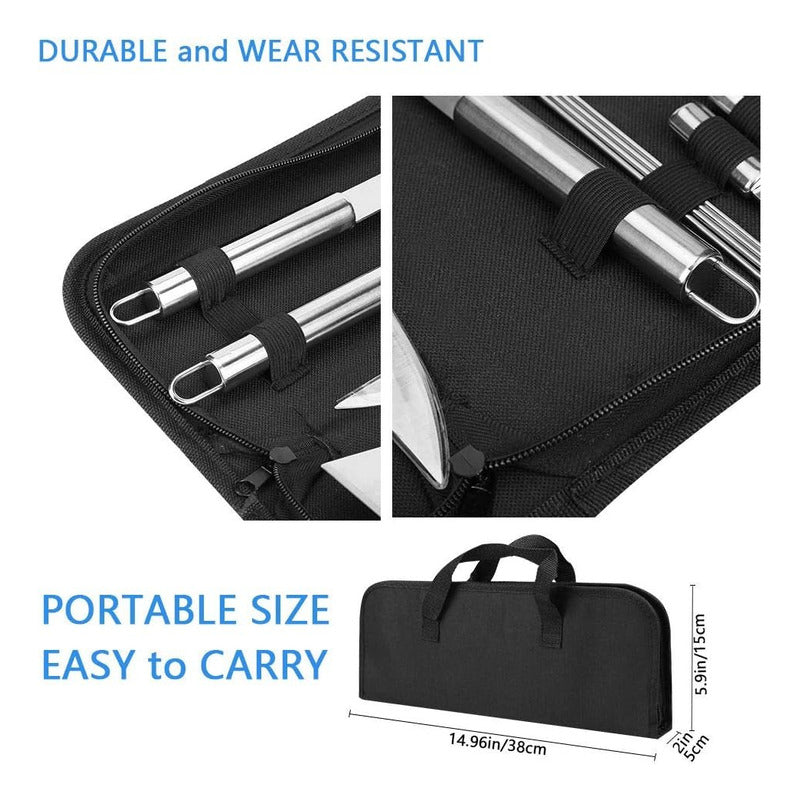 Kit Parrillero 18 Pcs Herramientas Para Asado Acero Inoxidab