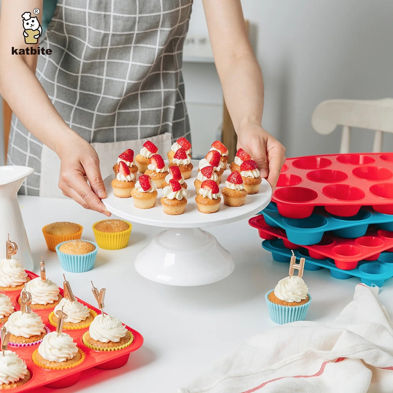 Pack X2 Molde Cupcakes Molde De Silicona 12 Cup Molde Muffin