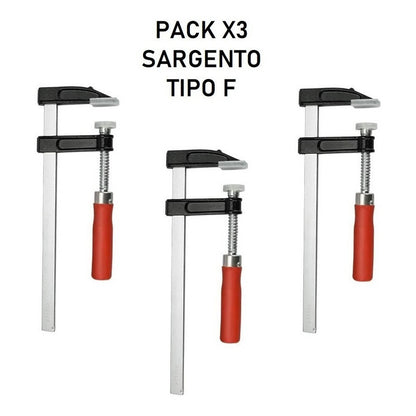 Pack X3 Prensa Sargento Tipo F Carpintería 200x50mm Abrazade