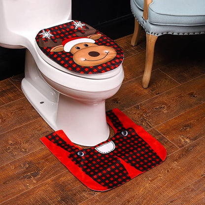 Set Fundas Para Baño De Navidad 2 Piezas Fundas Navideñas