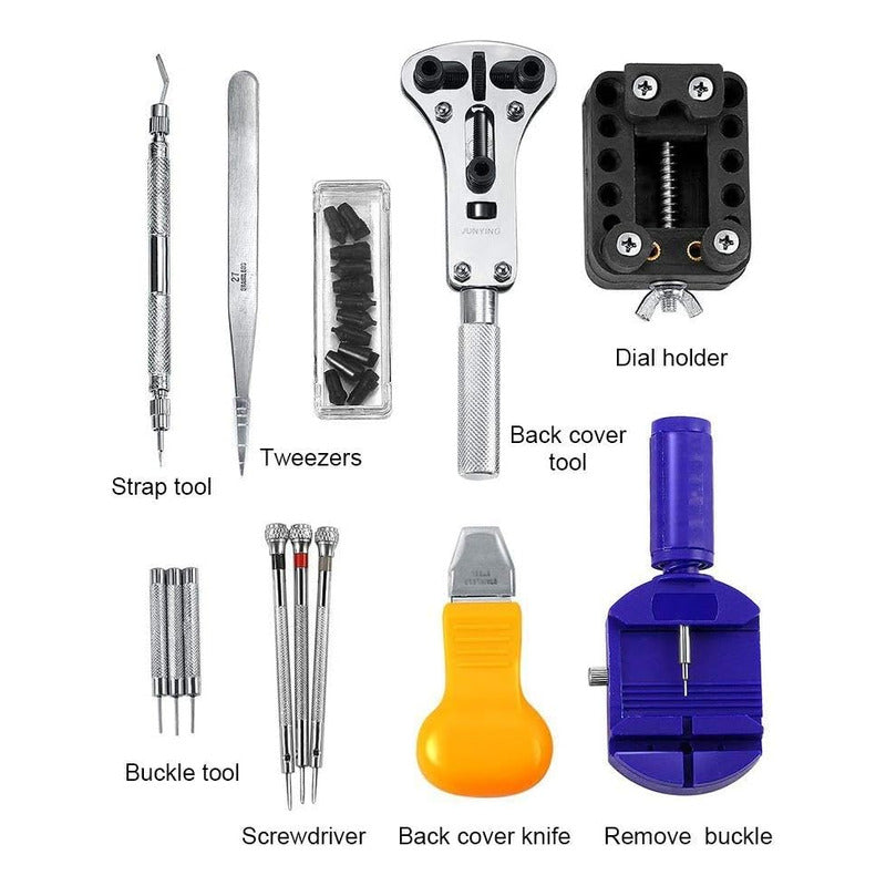 Kit Herramientas Relojeria 16 Pcs Relojes Reloj + Funda