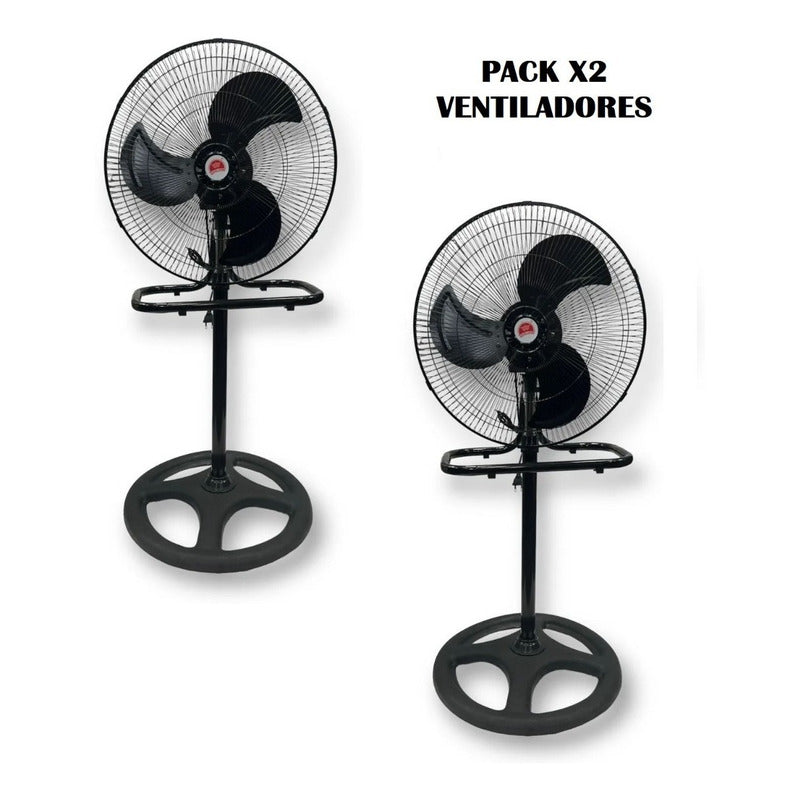 Pack X2 Ventiladores Metalicos Ventilador Pedestal Indoor
