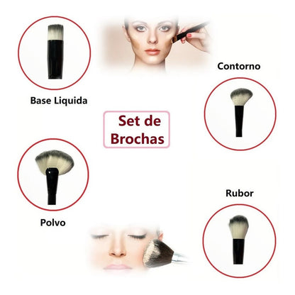 Set Brochas De Maquillaje Set De Brochas Iluminador Maquilla