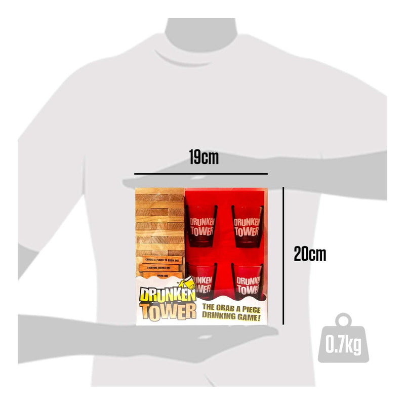 Juego De Mesa Drunken Tower Con 4 Vasos Tragos Shots