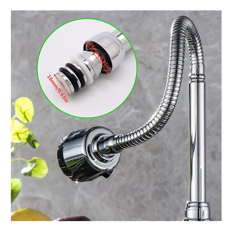 Cuello Flexible 360° Para Lavaplatos Lavadero Grifería 47cm