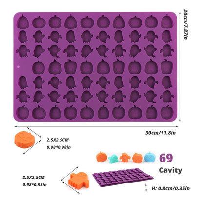 Pack X2 Moldes Silicona Para Chocolate Calabaza Halloween