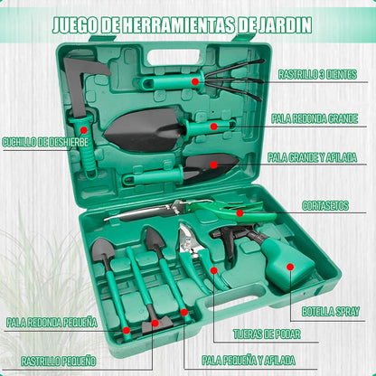 Kit De Jardineria Acero Tijera De Podar Rastrillo Pala Huert