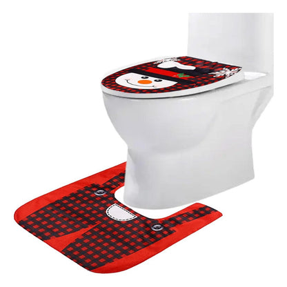 Set Fundas Para Baño De Navidad 2 Piezas Fundas Navideñas