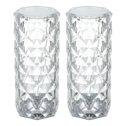 Pack X2 Lámpara Cristal Mesa Lámpara Led Decorativa Táctil