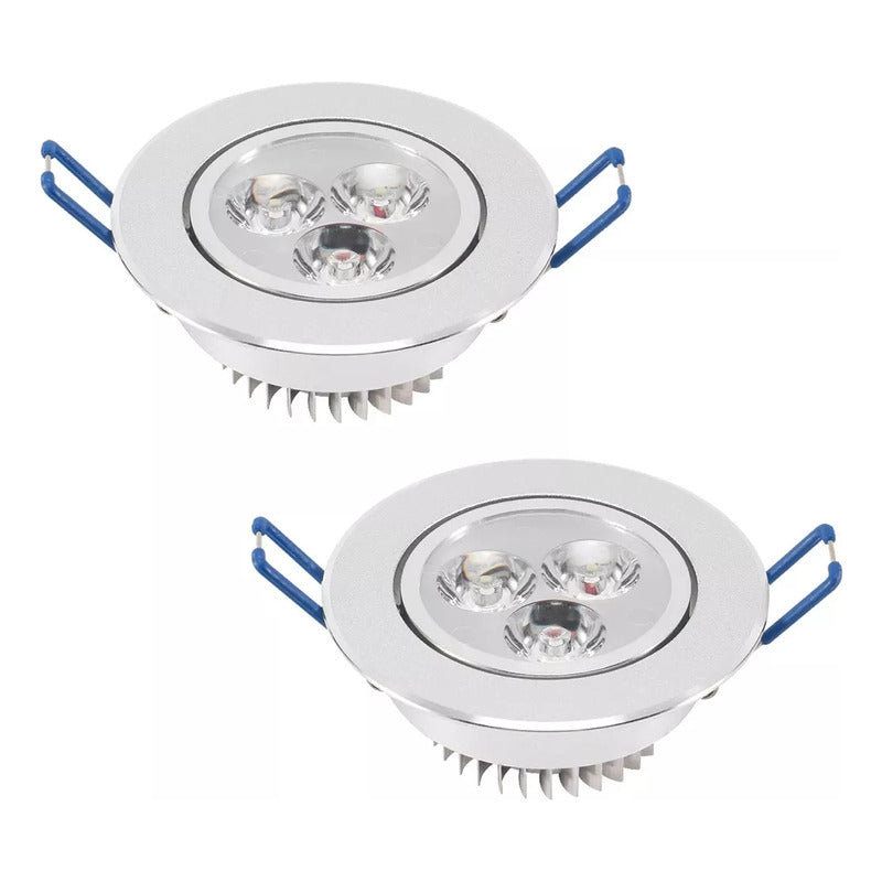 Pack Focos 3w X2 Ampolleta Pack X2 Led 220v Embutido Arcashopping Pack X2 Foco Led Embutido Luminaria Led 3w Focos Embutidos