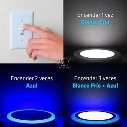 Plafon Led Plafon Techo Focos Led Interior 12+4w Blanco Azul