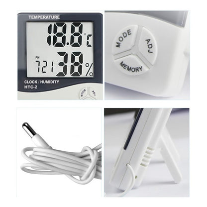 Termómetro Digital Reloj Higrometro Humedad Ambiental Htc-2