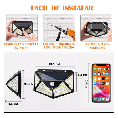 Pack X2 Foco Solar Focos Solares Exteriores Luz Solar Panel