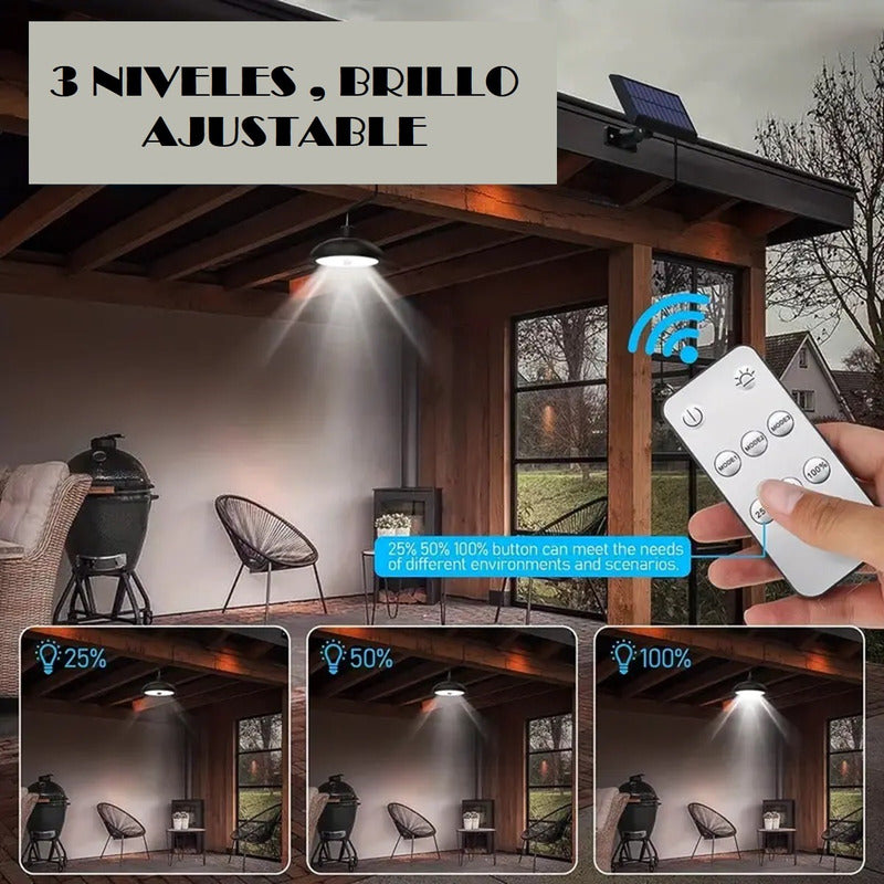 Lampara Led Solar Colgante Con Control 90w Cobertizo De Luz