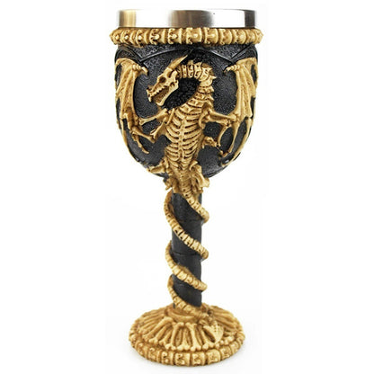 Copa Caliz Dragon Esqueleto Copa Vikingo Gotica Resina