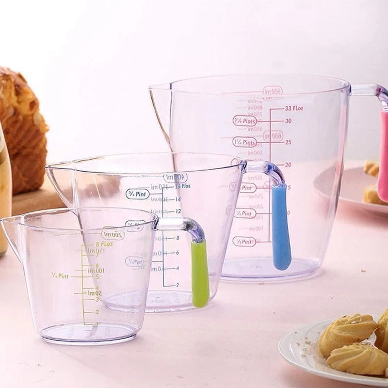 Set 3 Tazas Medidoras Vasos Medidores Jarra De Medir Taza