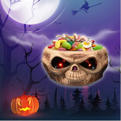 Bowl Dulces Calavera Halloween Mano De Huesos Movimiento