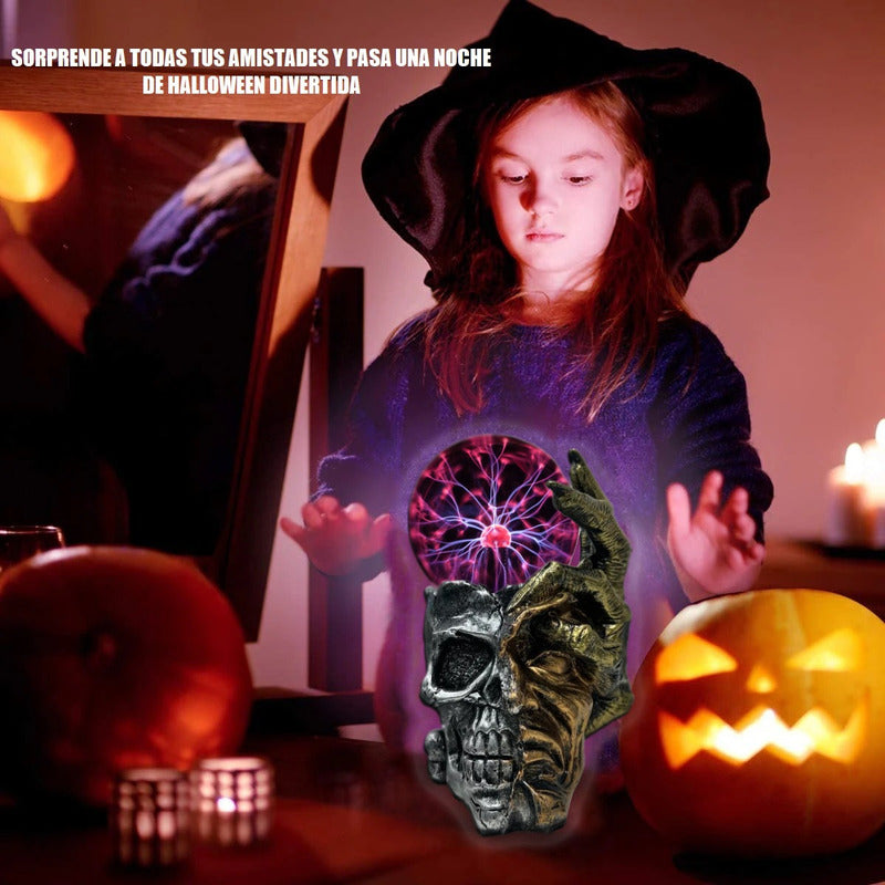 Lampara De Velador Lampara Tesla Plasma Bola Calavera Rayos