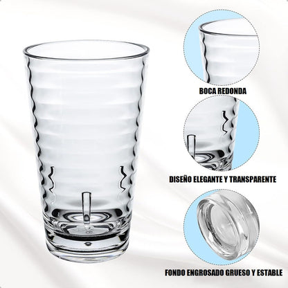 Set 6 Vasos De Vidrio Vasos Vidrio Jugo Juego De Vasos 350ml