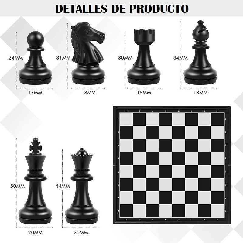 Tablero Ajedrez Plegable Ajedrez Magnético Juego De Ajedrez