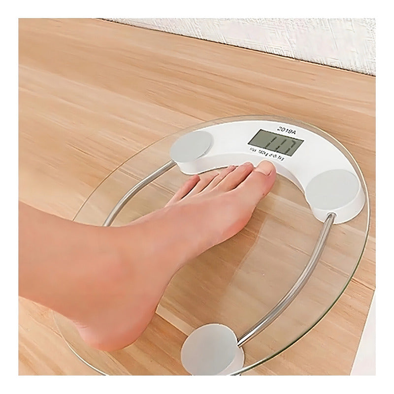 Balanza Pesa Digital Baño Vidrio Templado 180kg Pesa De Baño Redonda  Bascula Arcashopping