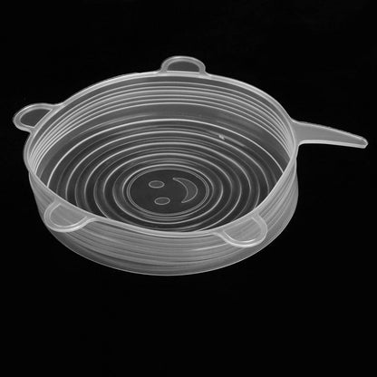 Set 6 Tapas De Silicona Adaptable Para Alimentos Reutilizabl