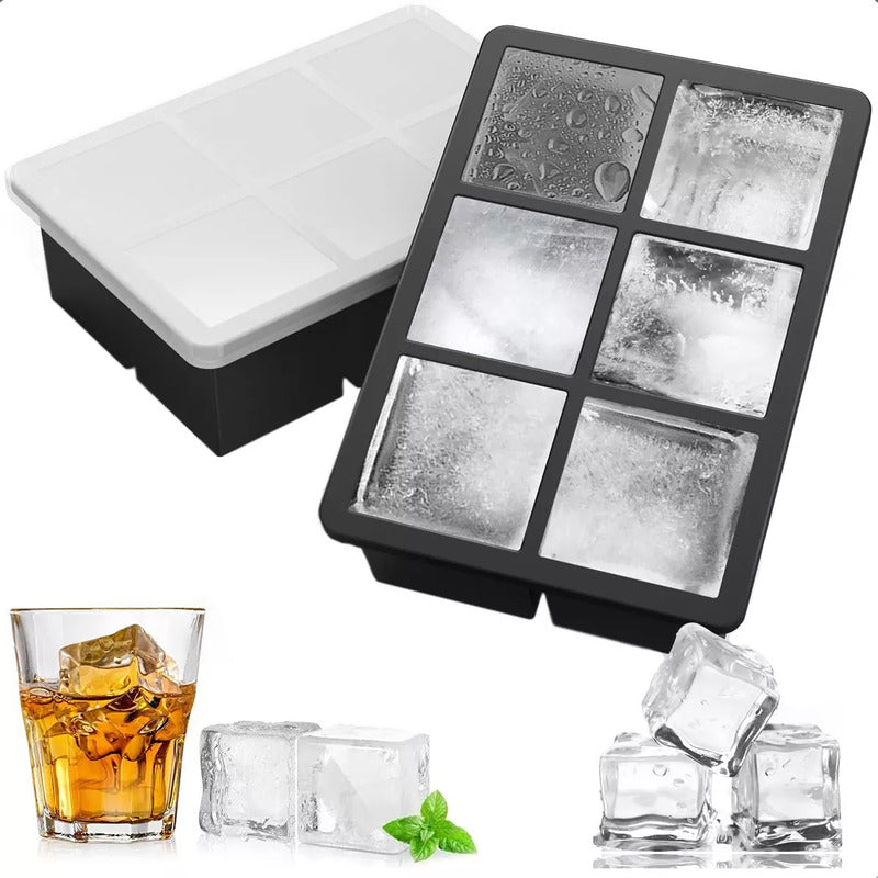 Cubeta De Hielo Silicona 6 Hielos Grandes Negro Hielera Con Tapa Silicona Cubeta 6 Ranuras Hielo Antiadherente Negro Arcashopping Molde Hielo Cubetas De Hielo Con Tapa Bandeja Para Hielo