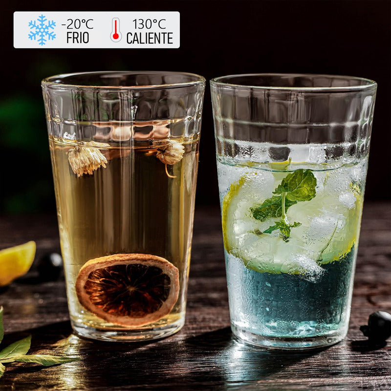 Set 12 Vasos De Vidrio Vaso Vidrio Jugo Juego De Vasos 350ml