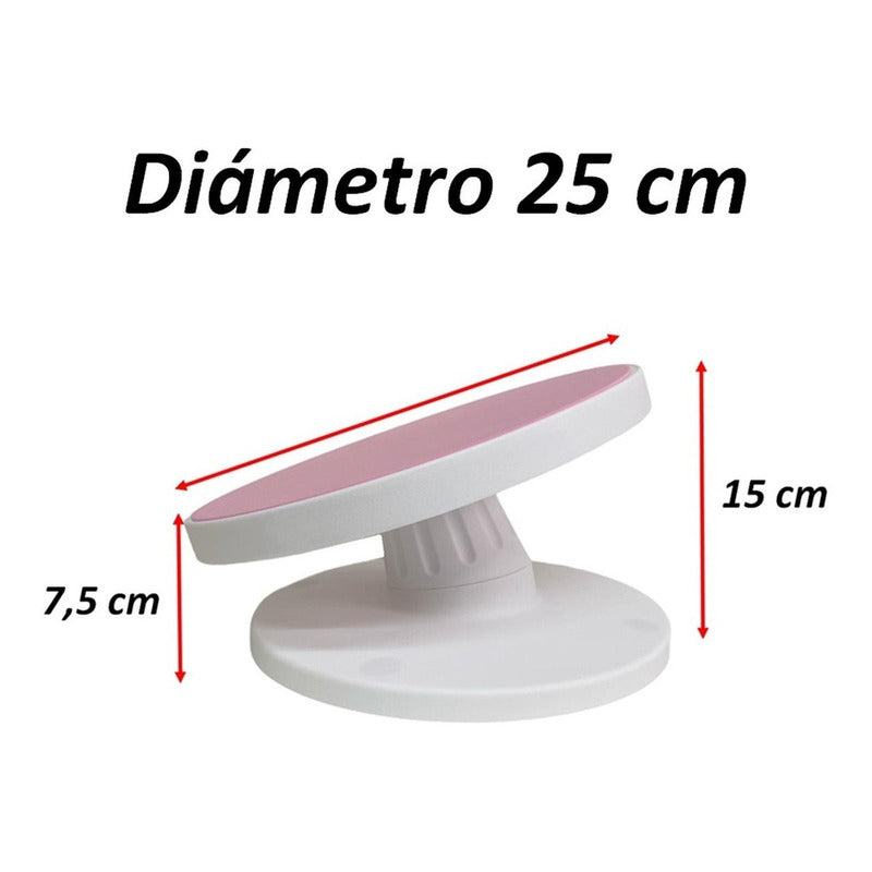 Base Giratoria Tortas Plato Giratorio Para Tortas 25 Cm Past Color Blanco