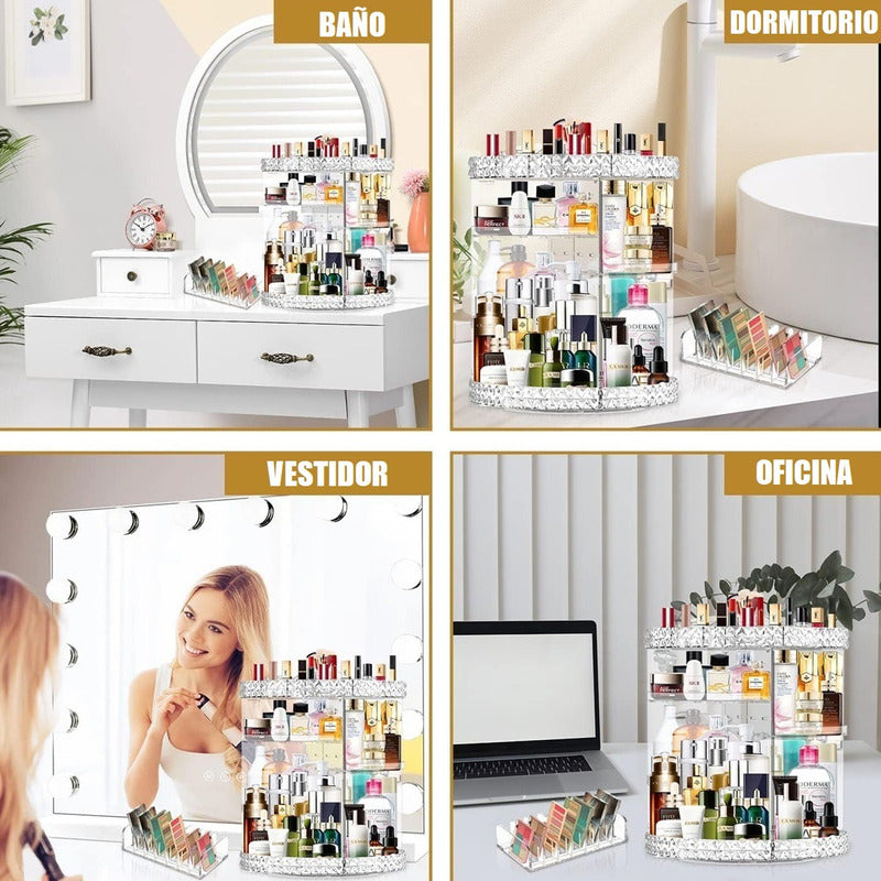 Organizador De Maquillaje Giratorio Organizador 360 Ajustabl